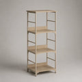 Libreria a giorno 60 cm x 35 cm x 150 cm MDF effetto rovere chiaro scaffale verticale struttura rettangolare 4 ripiani
