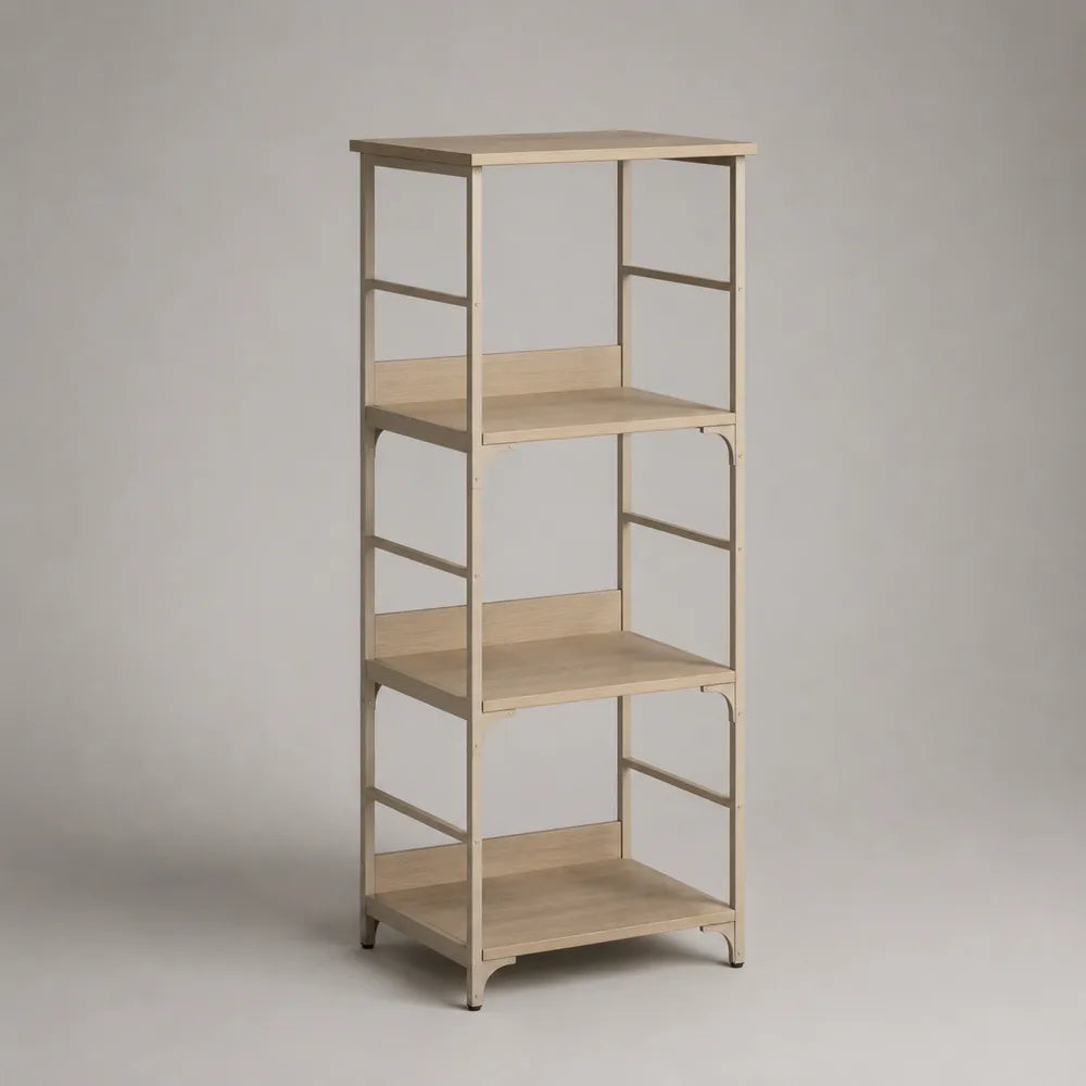 Libreria a giorno 60 cm x 35 cm x 150 cm MDF effetto rovere chiaro scaffale verticale struttura rettangolare 4 ripiani